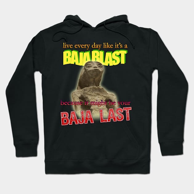 Live Every Day Like Its A Baja Blast Because It Might Be Your Baja Last Mexican Alien Meme Hoodie by swankyswamprat